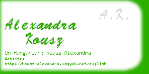 alexandra kousz business card